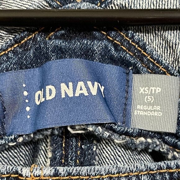 Old Navy Overalls Kid's XSmall (5) Blue Denim Adjustable Straps Pockets - Picture 4 of 9